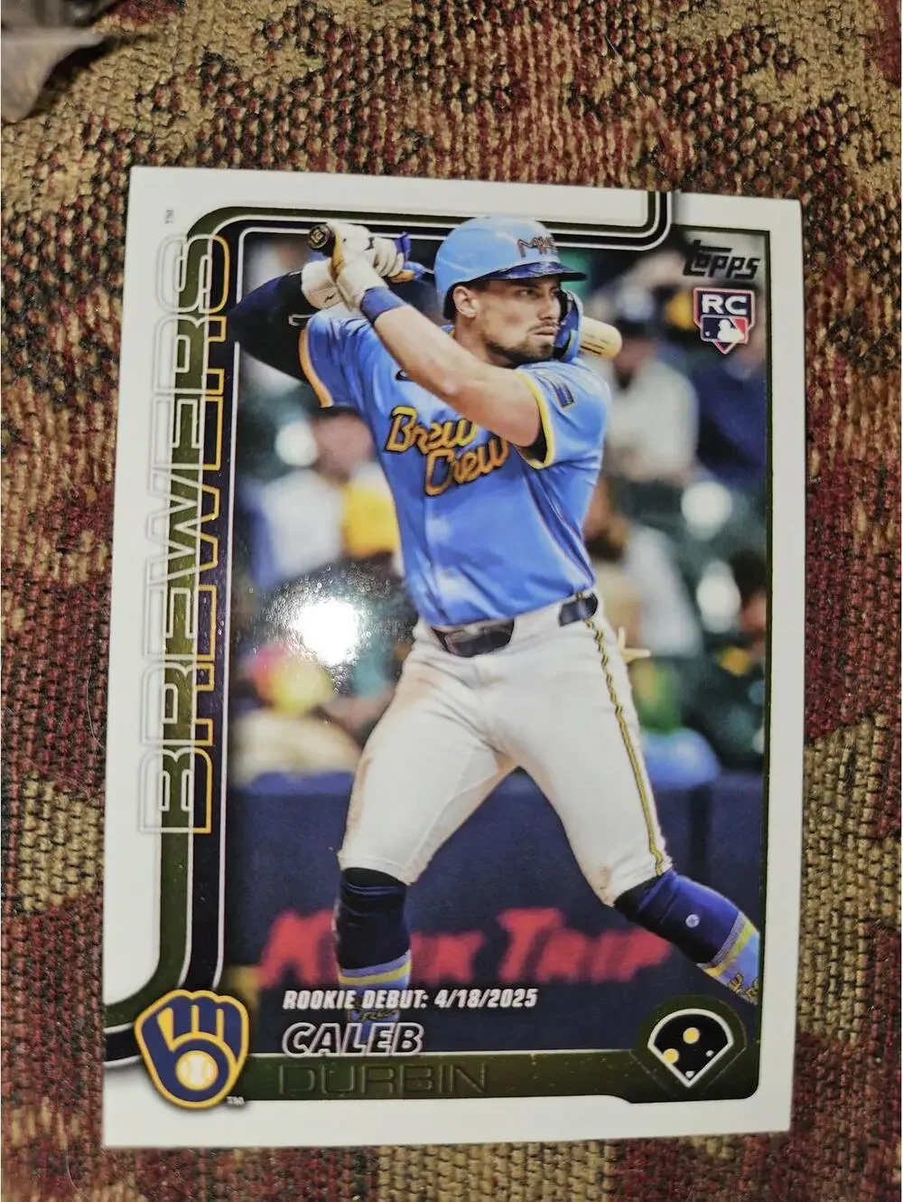 Caleb Durbin (RC) 2025 Topps Update #US59 - Brewers - now Red Sox - RAW Mint - Picture 1 of 2